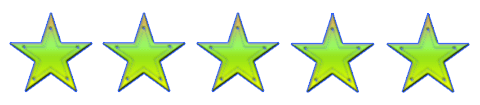 Positive Kundenbewertung mit 5 Sternen, maximale Punktzahl